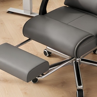 Chaise de bureau ergonomique en cuir, inclinable, avec support lombaire, pivotante à 360 degrés, chaise de bureau avec vérin à gaz, chaise de bureau de direction