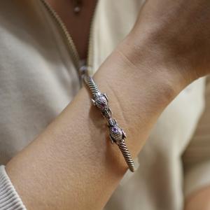 Pulsera de Hombre NUSRET de Plata de Ley 925 con Cabeza de Elefante Romántica, Zirconia Rubí, Cierre de Resorte, Joyería Turca - Product Image 6