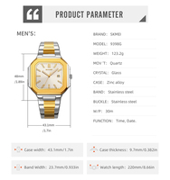 Relojes de Cuarzo SKMEl 9398 para Hombre, Reloj Masculino de Regalo, Reloj Deportivo Analógico de Alta Calidad para Hombre, Resistente al Agua 3ATM