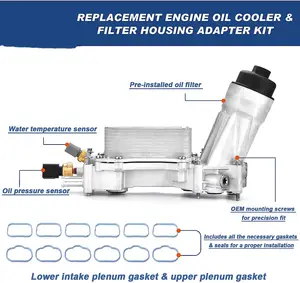 5184294AE/68105583af Aluminum Engine Oil Cooler With Oil Filter Housing Adapter For Chrysler 200 300 Durango Wrangler 3.6L V6