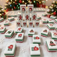 Jeu de tuiles de Mahjong style américain 160 tuiles de 1,2 pouce avec étui de voyage organisateur à 4 couches, supports, carnet de scores et dés – Cadeau idéal pour Noël