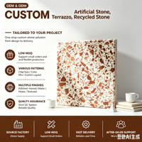 Terrazzo Artificiel Moderne Personnalisable, Épais, Réparable, Résistant à l'Usure, Ignifuge et Écologique pour Chambre et Salle de Bain