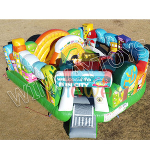 Parc d'attractions gonflable de Funcity de terrain de jeux de ville d'amusement gonflable fait sur commande de qualité marchande sautant la maison pour la location - Product Image 2