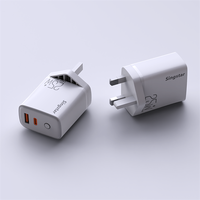 Chargeur Mural de Voyage Rapide 25W avec Prise UK, Double USB A+C PD QC 3.0 et Lumière LED pour Tous Appareils Mobiles – Modèle Exclusif en Gros