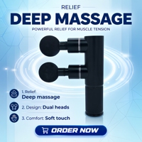 Masseur de surface à double tête avec batterie intégrée de 2000 mAh, outil de massage électrique portable pour le massage quotidien à domicile