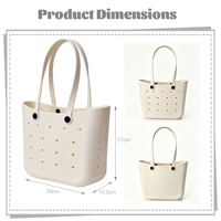 Bolso Tote de EVA Resistente al Agua, Capacidad para Dos Carpetas A4, Bolso de Hombro Portátil, Bolso de Mano Ligero y Extra Grande, Bolso Abierto para el Uso Diario