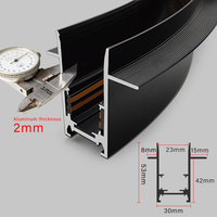 Spot LED magnétique rond DC48V en aluminium pour rail, éclairage de plafond, série de spots magnétiques circulaires