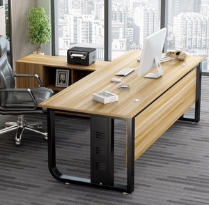 Escritorio Ejecutivo de Madera Sólida para Oficina en Casa con Silla Ergonómica, Escritorio Moderno Minimalista Comercial para Jefes con Almacenamiento - Product Image 1