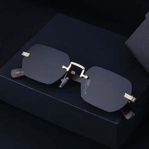 <span class=keywords><strong>2025</strong></span> giá rẻ sang trọng thời trang cổ điển không có Vành kính mát vuông nhỏ khung UV400 bảo vệ phụ nữ Kính mát - Product Image 5