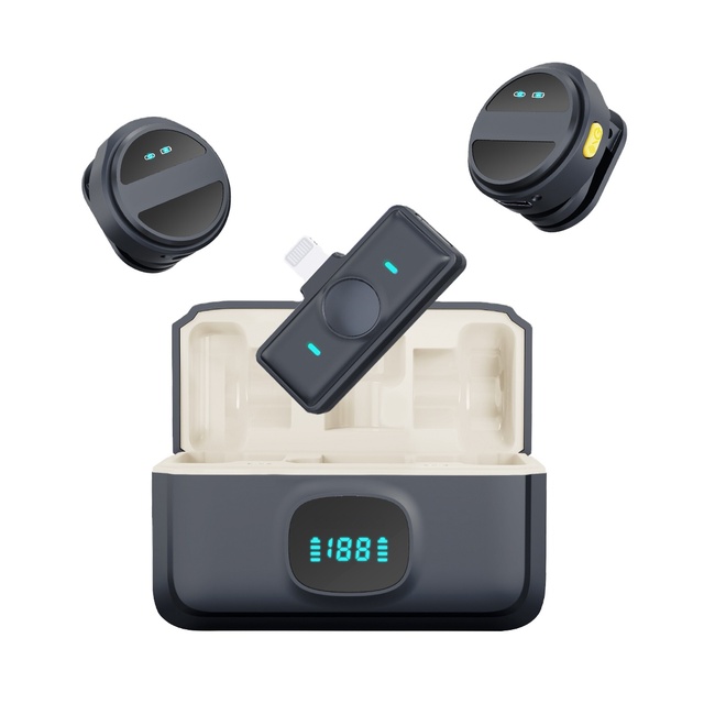 Mini Magnetic Wireless Microphone for Mobile Receiver 2-in-1 Lapel Microphone Lavalier Micro Tie for IOS Phone