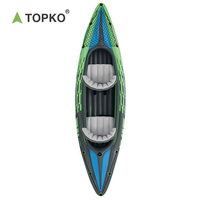 TOPKO — Kayak pliable en plastique Double de type bateau de pêche, accessoire d'extérieur