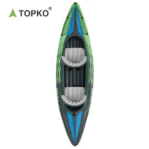 TOPKO Nhà Sản Xuất Bán Buôn Dày 2 Người Inflatable Câu Cá Kayak Chịu Mài Mòn Thể Thao Dưới Nước Float Inflatable Thuyền