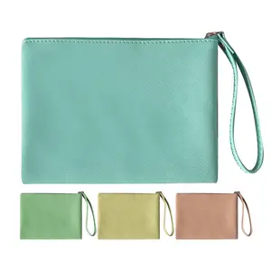 2024 New Fashion Stylish Good Quality Light Green PU Leather Multi-purpose Coin Bag Money Pouch Make Up Bag Purse Pouch For Lady