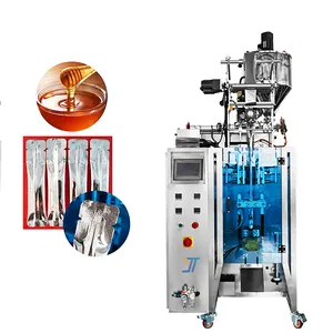 Totalmente automático Blueberry Jam Honey Stick Liquid Irregular Shaped Bag Round Corner Sachet Packaging Machine