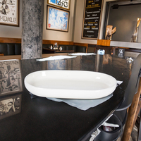 Vaisselle de restaurant moderne de luxe en céramique ABS écologique, assiettes rondes en grès blanc, nouveau design, vente en gros