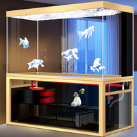 Aquarium Rectangulaire 2026 avec Filtration Intégrée au Fond, Sans Changement d'Eau, Verre Ultra Transparent pour Arowana, Intelligent, Haut de Gamme, Grand Modèle pour Salon