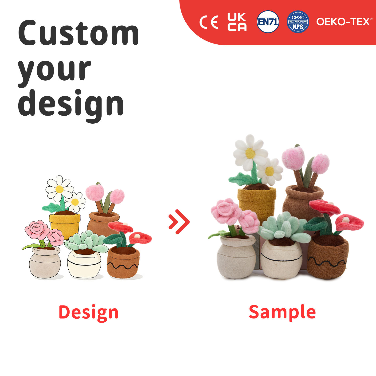 Plantes en peluche personnalisées