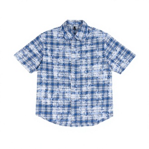 Camisa de Manga Corta a Cuadros para Hombre, 100% Poliéster, Estilo Clásico Casual de Verano, Cómoda, Transpirable, Antiencogimiento, Teñida con Hilo - Product Image 2