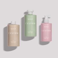 Logo personnalisé marque privée flacon de shampoing en plastique HDPE 200ml 350ml mat doux au toucher vert rose noir pour les soins de la peau bouteille de douche