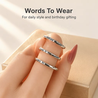 Ensemble de bagues empilables en acier inoxydable inspirantes et motivantes, 3 pièces, bagues fines gravées avec message pour femmes, cadeau d'anniversaire