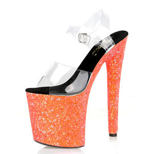 Nuova borsa fondo paillettes colore sexy tacchi sottili 20 <span class=keywords><strong>cm</strong></span> spogliarellista tacchi alti gotici <span class=keywords><strong>8</strong></span> pollici sandali estivi da donna - Product Image 2