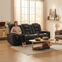 Luxuriöses Elektrisches Relaxsofa aus Echtleder mit Verstellbarer Funktion und Getränkehalter für Wohnzimmer und Heim