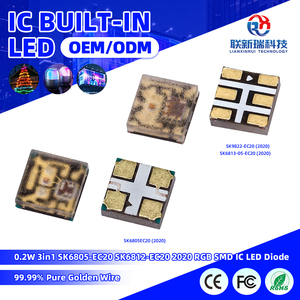 IC incorporado Control inteligente individual direccionable Tricolor 3 en 1 RGB 2020 SMD <span class=keywords><strong>LED</strong></span> <span class=keywords><strong>Chip</strong></span> SK6805-EC20 0,2 W 12mA - Product Image 1