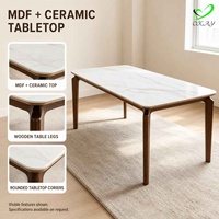 Table à manger de luxe moderne en bois massif avec plateau en pierre frittée, best-seller, pour salle à manger familiale, taille personnalisable