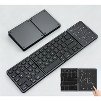 Keyboard Saku Nirkabel BT Lipat Portabel dengan Dukungan Multi Gesture