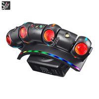 Mini projecteur LED DJ 80W à quatre têtes DMX512 avec contrôle sonore, laser, stroboscope rotatif pour discothèque, bar, KTV, projecteur à faisceau mobile