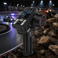 Émetteur RC HotRC CT-10B 2,4 GHz FHSS 10 canaux avec écran couleur en ABS et récepteur pour voitures d'escalade, drift, bateaux et chars