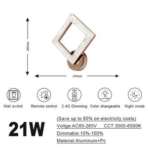 OEM/ODM Modern Nordic LED <b>Wall</b> Lamp Dimmable Bedside <b>Light</b> for <b>Bathroom</b> Remote Control Iron Acrylic Electric <b>Wall</b> <b>Light</b> Recessed - Product Image 3