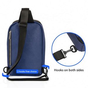 Bolso bandolera de compras para hombre, de lujo, nuevo, azul marino, poliéster, impermeable, con acceso fácil al móvil, de la fábrica BSCI. - Product Image 3