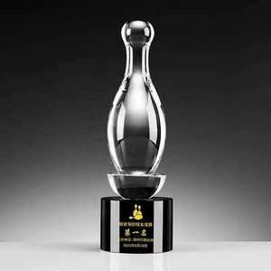 Trophée de <span class=keywords><strong>golf</strong></span> en cristal K9 personnalisé en gros avec base grand 3D gravé au laser pour les cadeaux de salon Trophée de cristal de bowling - Product Image 3