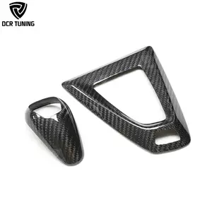 2 pcs Carbon Fiber Gear Surround Cover + Shift Knob Trim for BMW F80 M3 F82 F83 M4 Interior Trims LHD Only