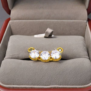 Anniversaire de luxe mariage bijoux de mode 22K or diamant pointeur Solitaire pendentif Mangalsutra pour les femmes - Product Image 1