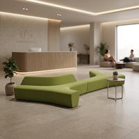 Ensemble de canapés modulaires élégants et robustes, structure en bois massif, sièges en tissu, design moderne, éponge haute densité, pour bureau
