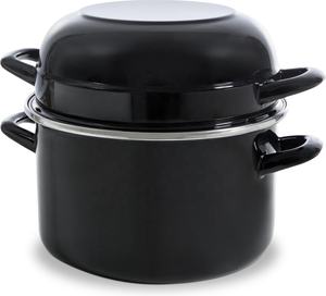 Olla para <span class=keywords><strong>Mejillones</strong></span> de Acero Esmaltado con Tapa, 18 cm, 20 cm, Nueva, Olla para Mariscos Vintage, Pequeña, 13.5 cm - Product Image 3