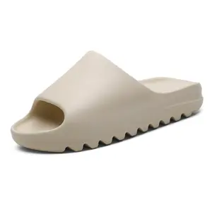 Sandal indah baru sandal karet busa satu tendangan terbuka jari desainer wanita merek terkenal klasik wanita tersenyum sandal
