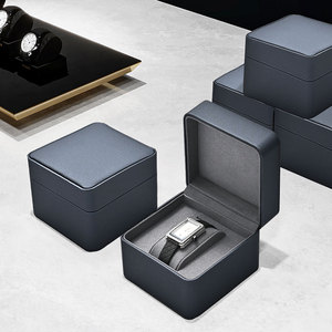 FANXI Custom Logo PU Leather Microfiber <b>Watches</b> Storage Box Packaging - Product Image 4
