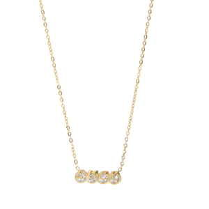 สร้อยคอจี้ตัวอักษรประดับเพชรซิคอน ชุบทอง 14K บนสแตนเลสสตีล สำหรับผู้หญิงและเด็ก ของขวัญสุดฮิต ปลอดภัยต่อผิวแพ้ง่าย ขายส่ง - Product Image 1