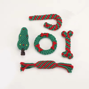 Offre Spéciale : Ensemble Cadeau de Noël Écologique – Jouets Interactifs pour Chiens en Corde de Coton Résistante aux Morsures et aux Molaire, pour l'Entraînement Canin - Product Image 1