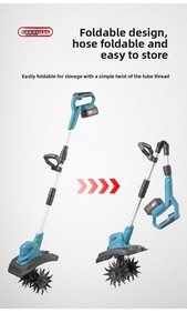 Mini <span class=keywords><strong>Motozappa</strong></span> Elettrica Portatile a Batteria 20V per Giardinaggio e Coltivazione del Terreno - Product Image 4