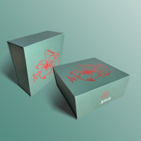 Boîte cadeau pliable en papier rigide de luxe, imprimée sur mesure, gaufrée, avec matériaux recyclés et logo personnalisé
