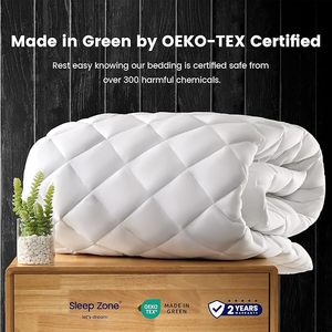 Su geçirmez otel yatağı koruyucu hipoalerjenik kapitone kapak yumuşak yatak şiltesi koruma kapitone beyaz yatak koruyucu örtü - Product Image 2