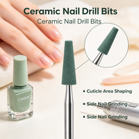 Embouts de ponçage en céramique pour ongles en acrylique, embouts de polissage pour manucure, pour machine à ongles électrique, outils de préparation pour nail art