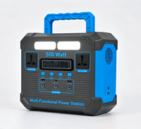 Station d'alimentation portable 384Wh 500W, générateur solaire 110V/220V AC, USB-C PD, charge rapide, lumière LED, batterie de secours pour le camping et les situations d'urgence