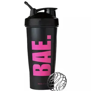 Biểu tượng tùy chỉnh BPA free lớn thể thao tập thể dục nhựa Shaker ly Máy xay sinh tố phòng tập thể dục Protein Shaker chai