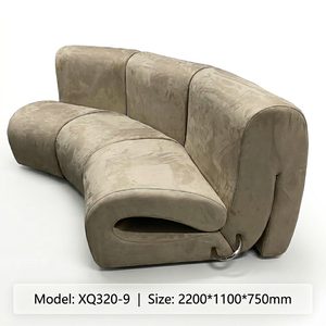 Conjunto de Sofás Curvos Artísticos Modernos, Sofá de Tela con Forma Orgánica de Lujo, Muebles Minimalistas Creativos para Sala de Estar, Sofá Grande en Forma de Arco - Product Image 4