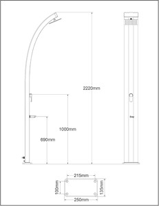 <span class=keywords><strong>Douche</strong></span> <span class=keywords><strong>solaire</strong></span> Steinbach Slim Line noire en PVC pour jardin, réservoir en aluminium de 30 L, pomme de <span class=keywords><strong>douche</strong></span> autonettoyante - 2,25 m, extérieur - Product Image 5